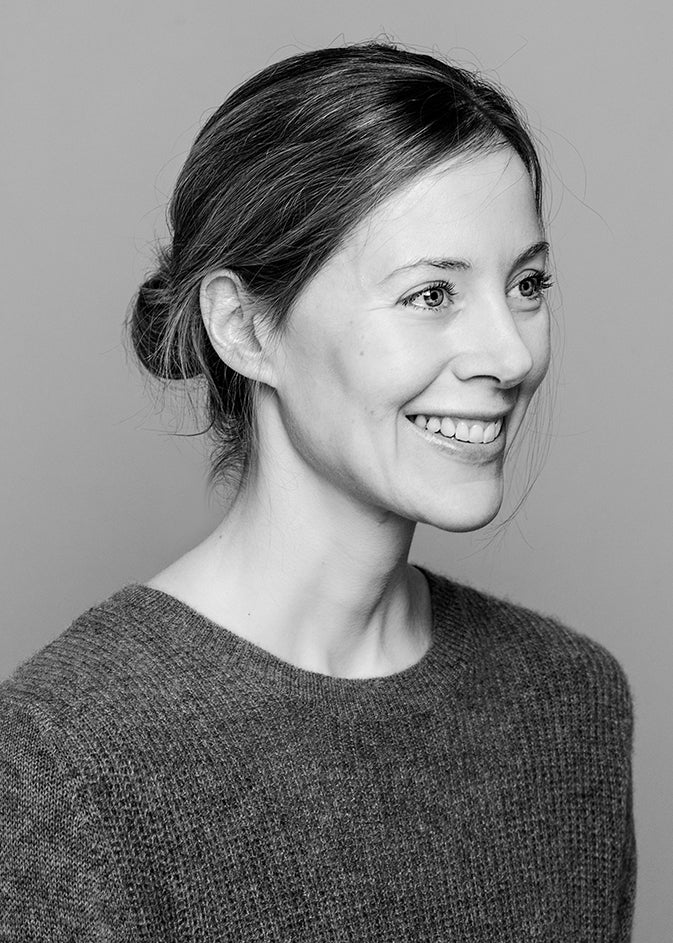 Sort-hvid portræt af designer Christine Rathmann.