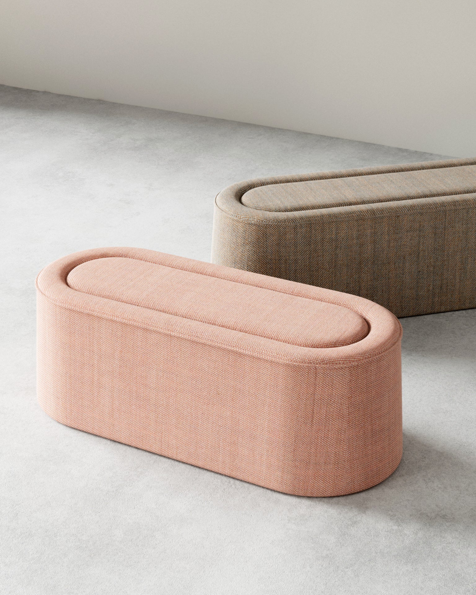 Praline Bænk (122 cm) - Natural bouclé