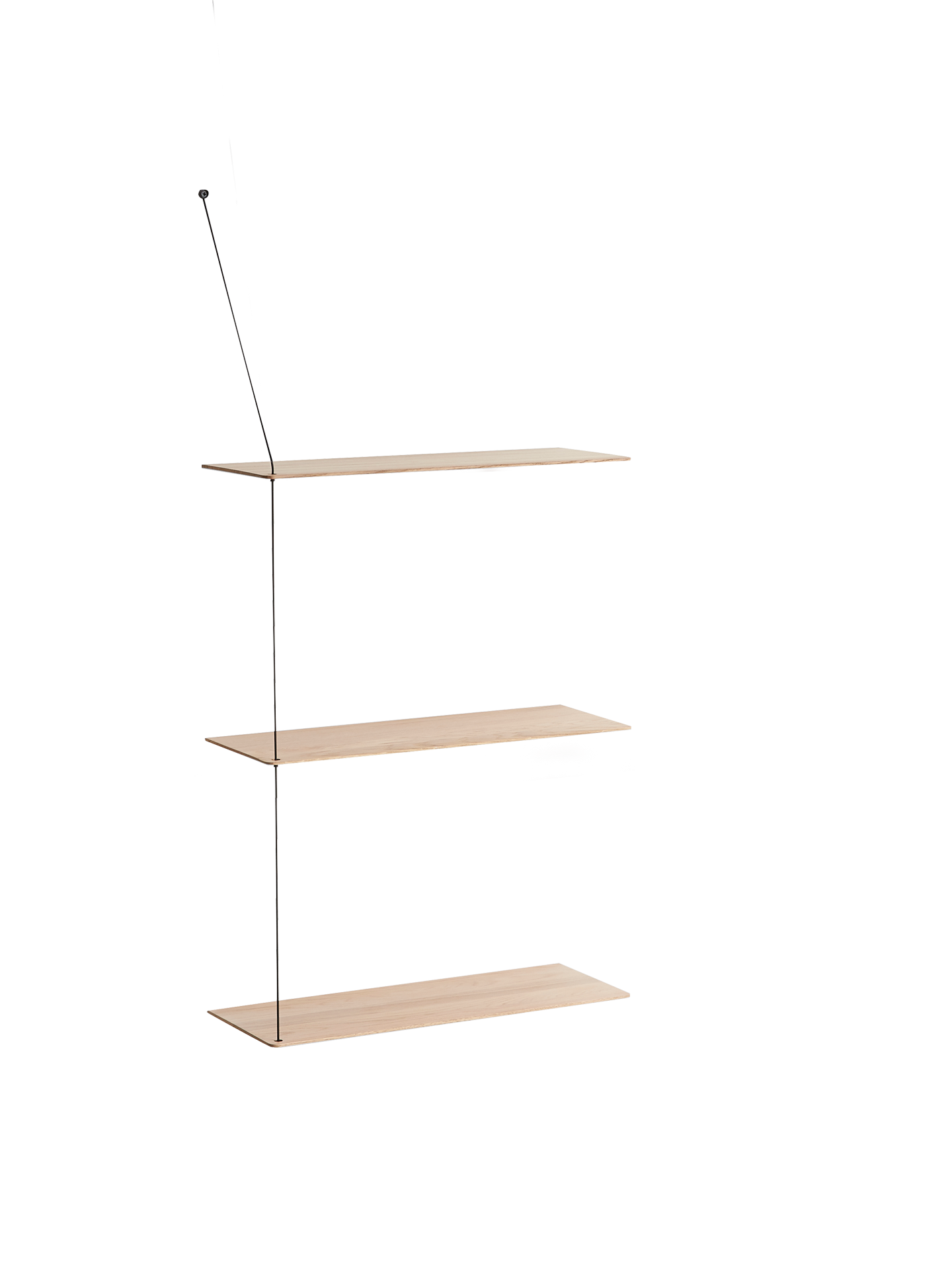 Stedge Hylde (60 cm) - Hvidpigmenteret eg (3 hylder)