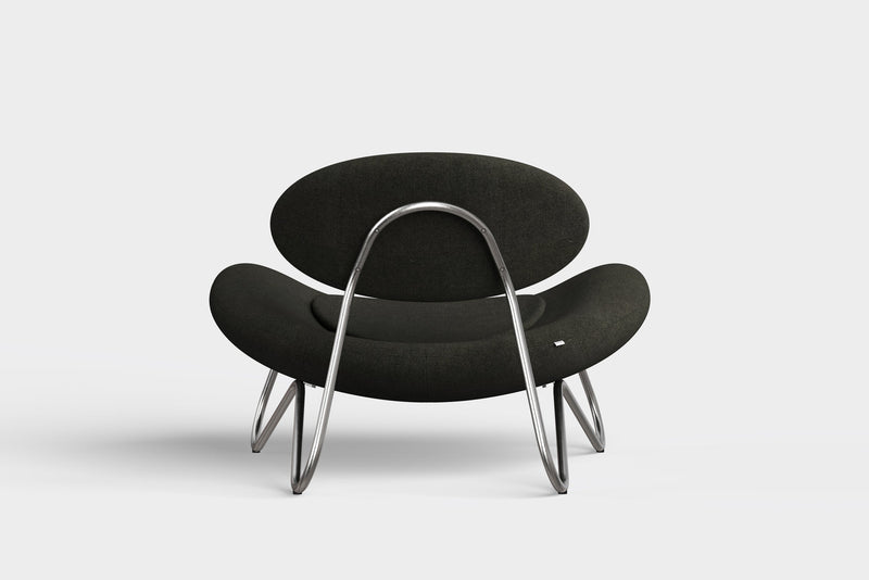 Meadow lounge chair - Dark brown/Brushed steel