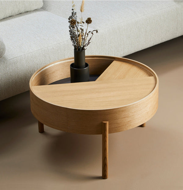 Arc coffee table (66 cm) - Oiled oak