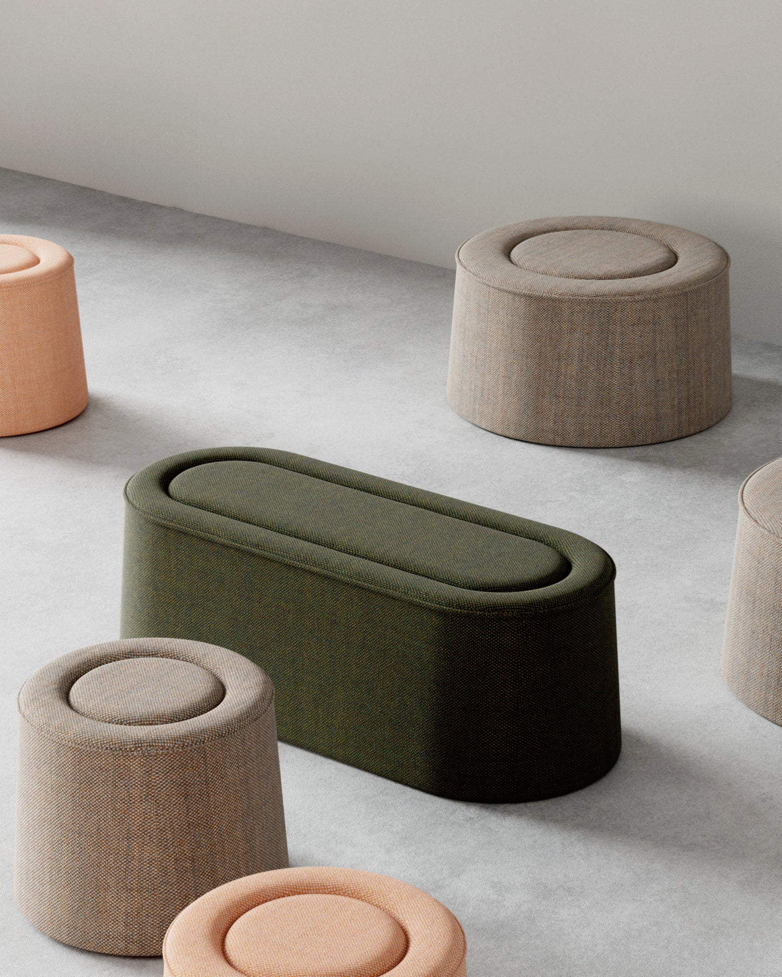 Praline Bænk (122 cm) - Natural bouclé