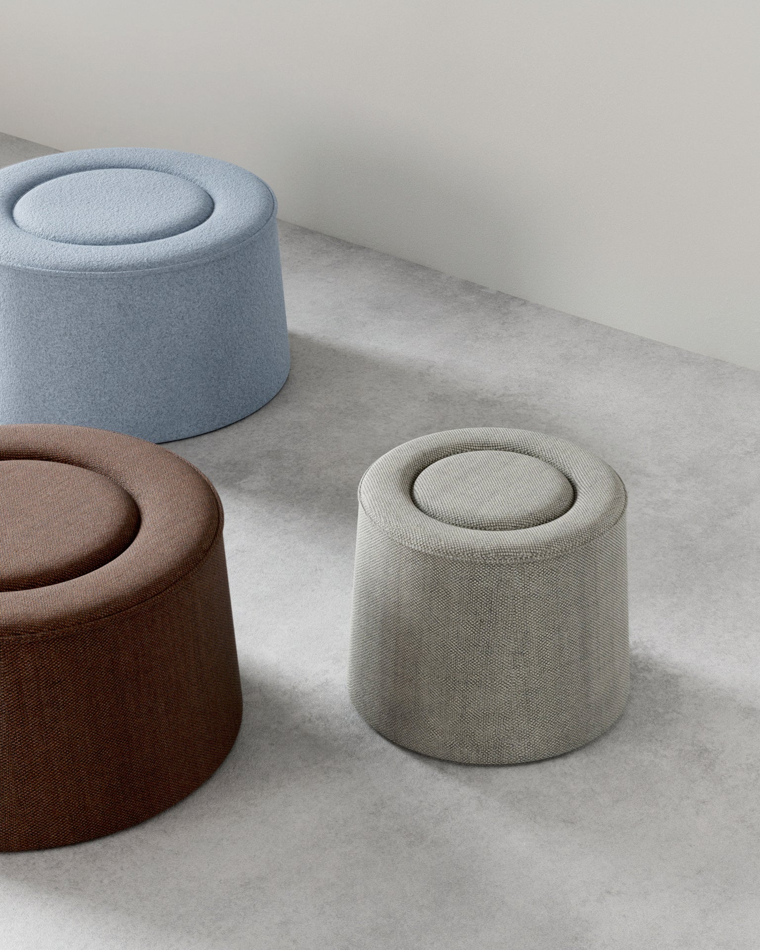 Praline Puf (Ø52 cm) - Natural bouclé