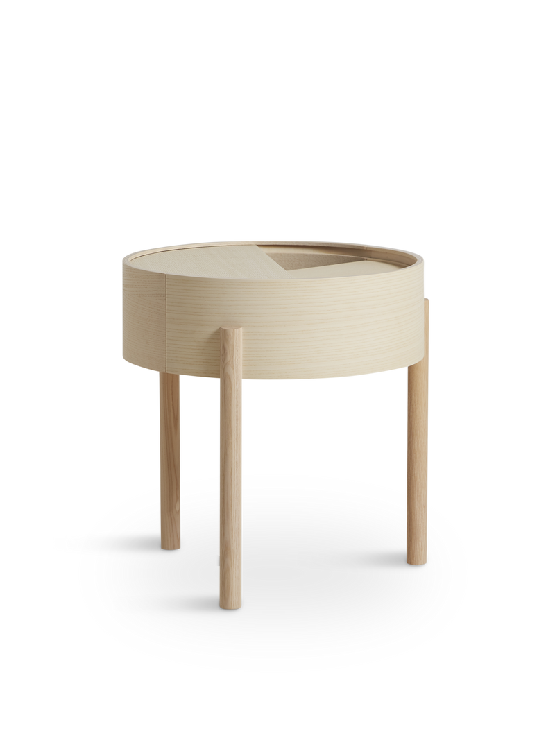 Arc side table (42 cm) - White pigmented ash