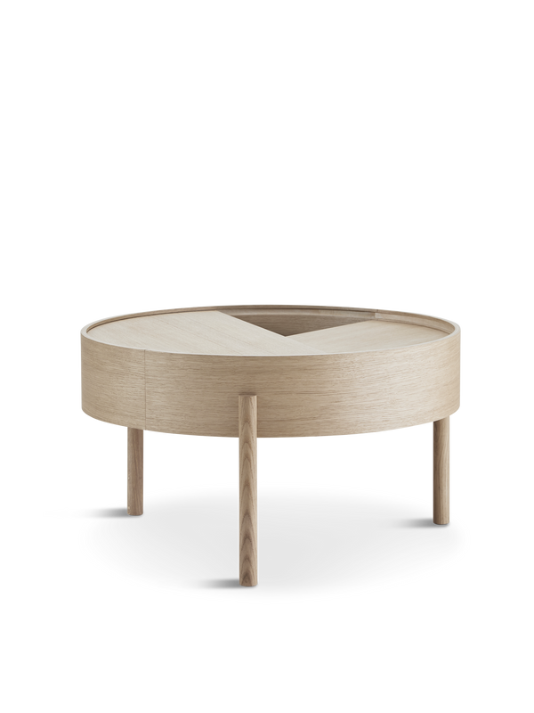 Arc coffee table (66 cm) - White pigmented lacquered oak