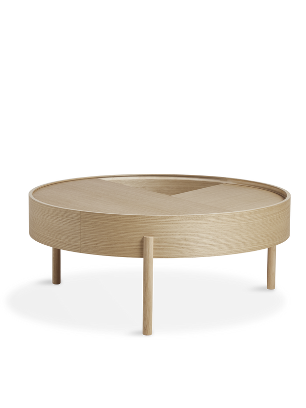 Arc coffee table (89 cm) - White pigmented lacquered oak
