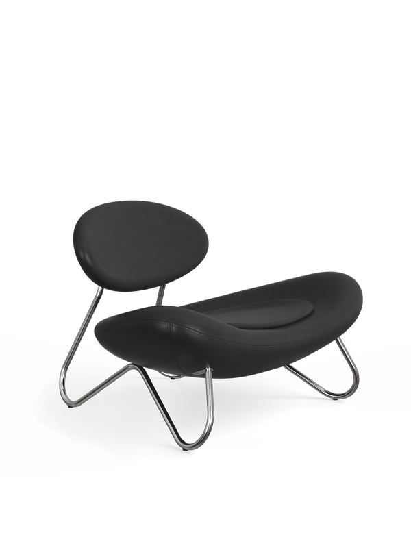 Meadow lounge chair - Black leather/Chrome