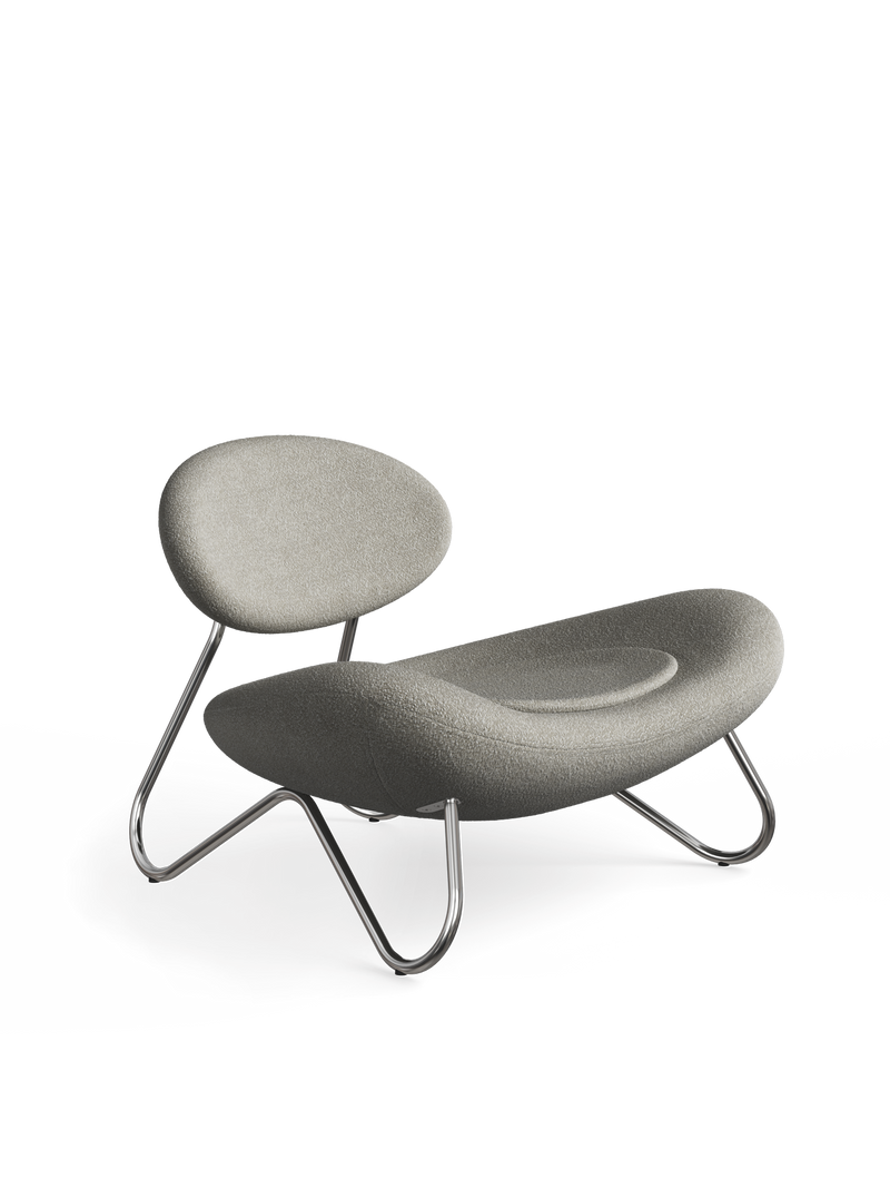 Meadow lounge chair - Warm Grey/Chrome