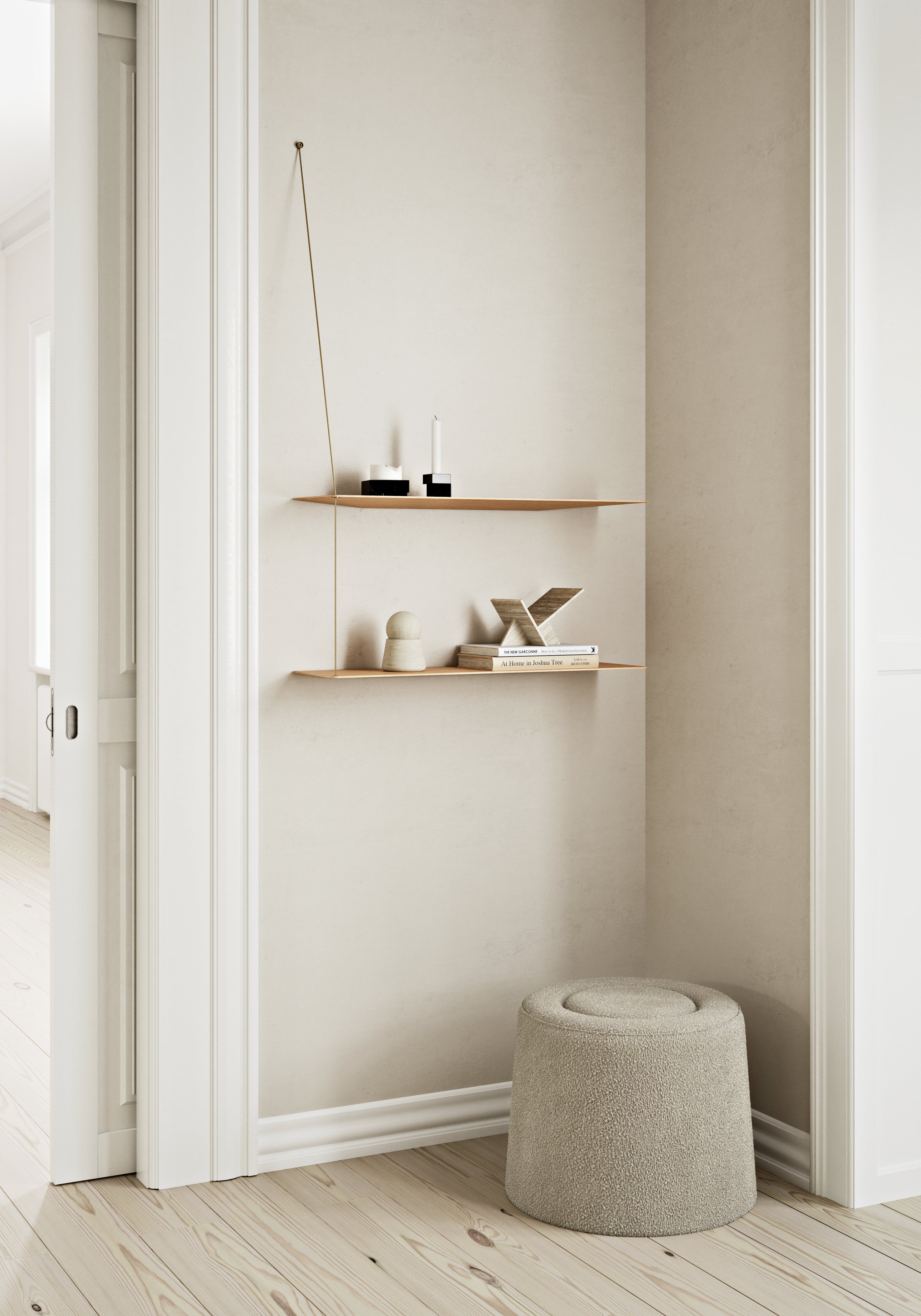 Praline Puf (Ø52 cm) - Natural bouclé