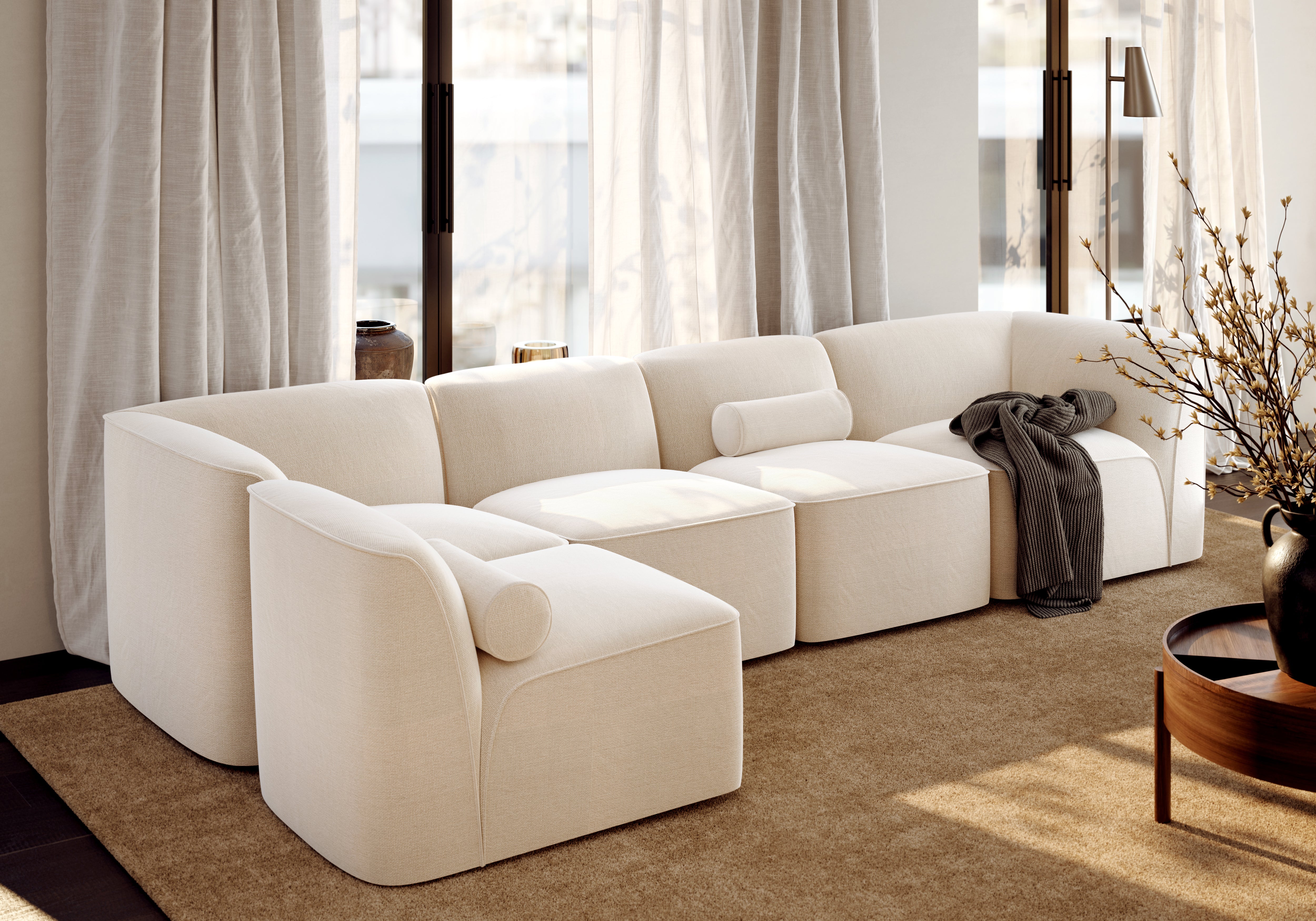 Flora Hjørnemodul - Varm beige