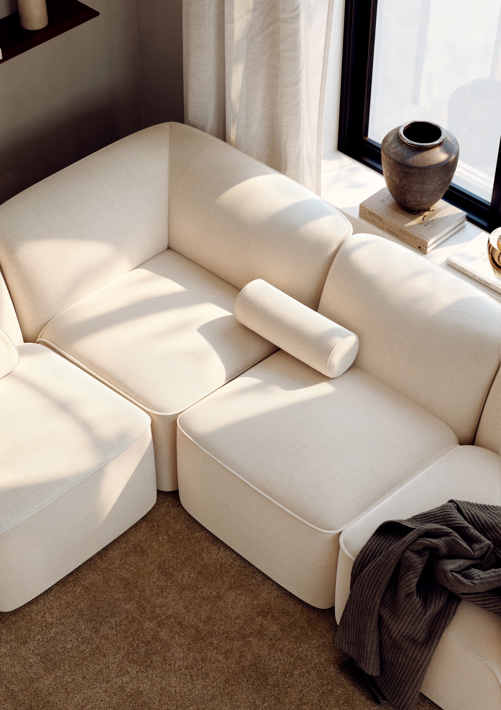Flora Hjørnemodul - Varm beige