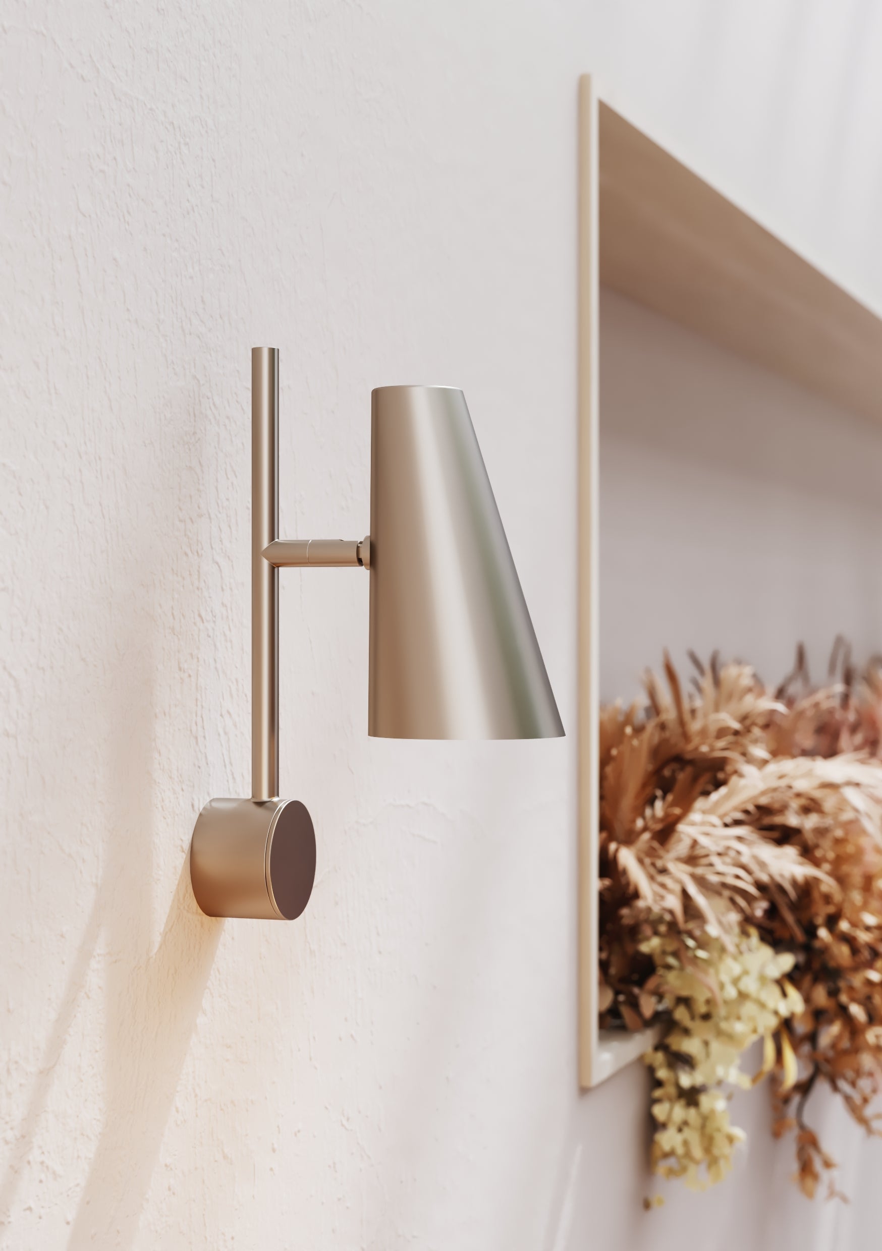 Cono Væglampe - Børstet metal finish