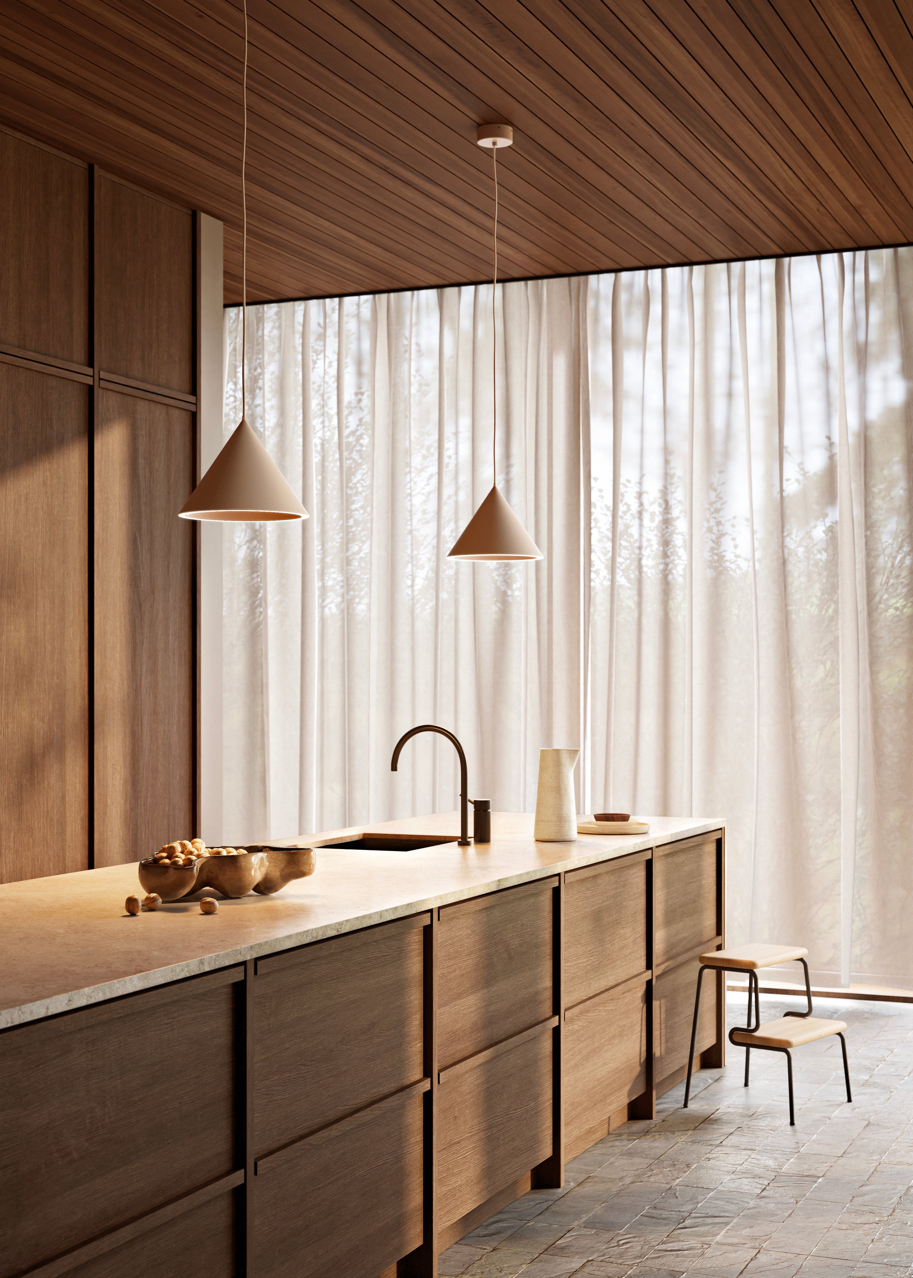 Annular Pendel (lille) - Beige