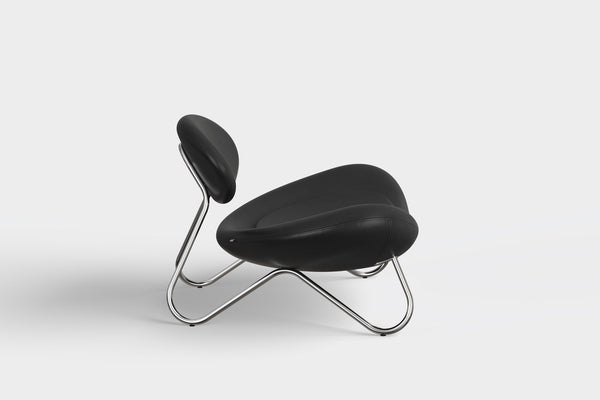 Meadow lounge chair - Black leather/Chrome