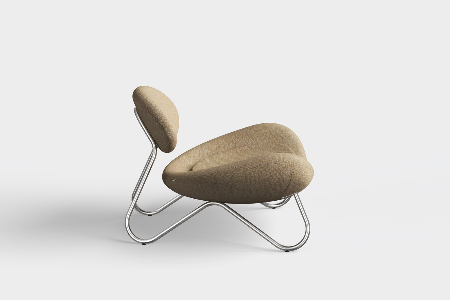Meadow Loungestol - Beige/Børstet Stål