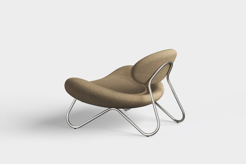 Meadow lounge chair - Beige/Brushed steel