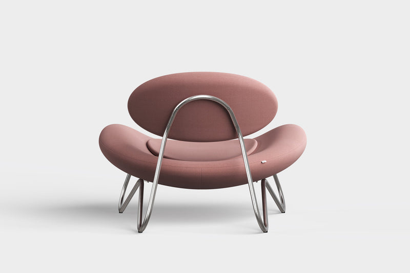 Meadow lounge chair - Dusty rose/Brushed steel