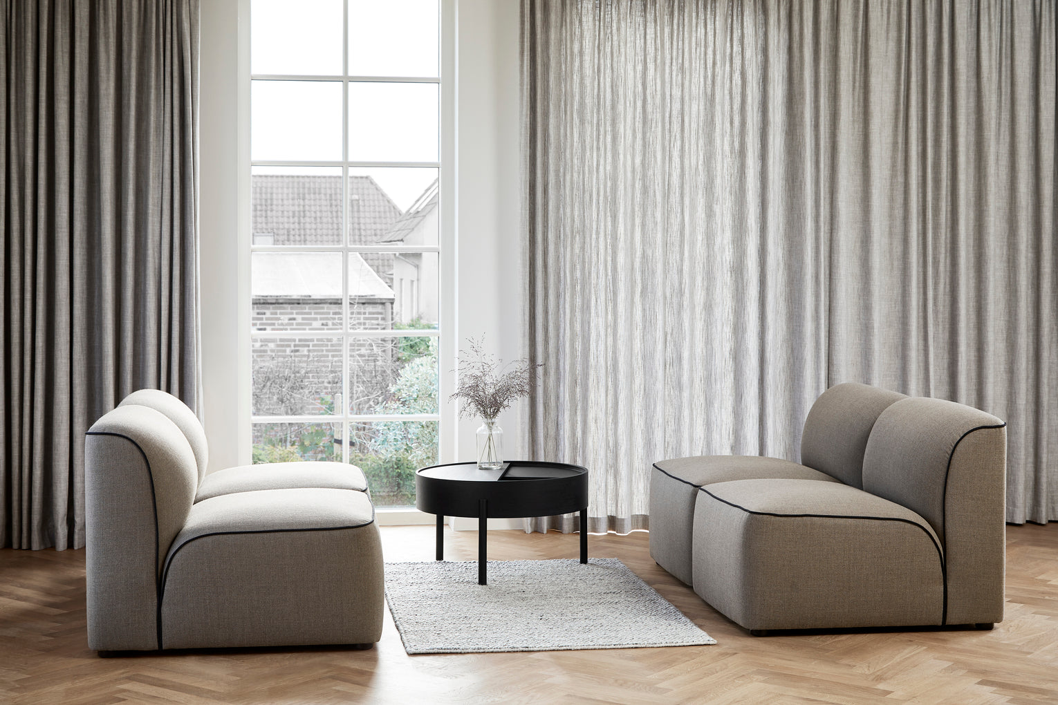 Flora Midtermodul (90 cm) - Varm beige